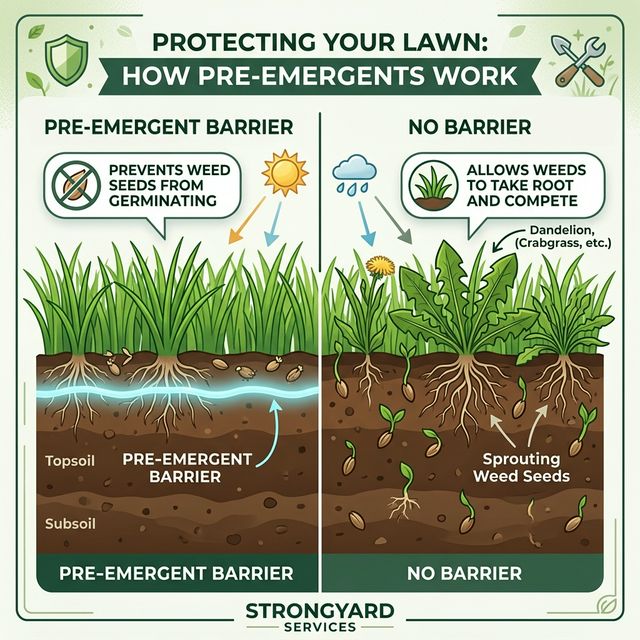 Pre-Emergent Barrier Illustration - StrongYard Services